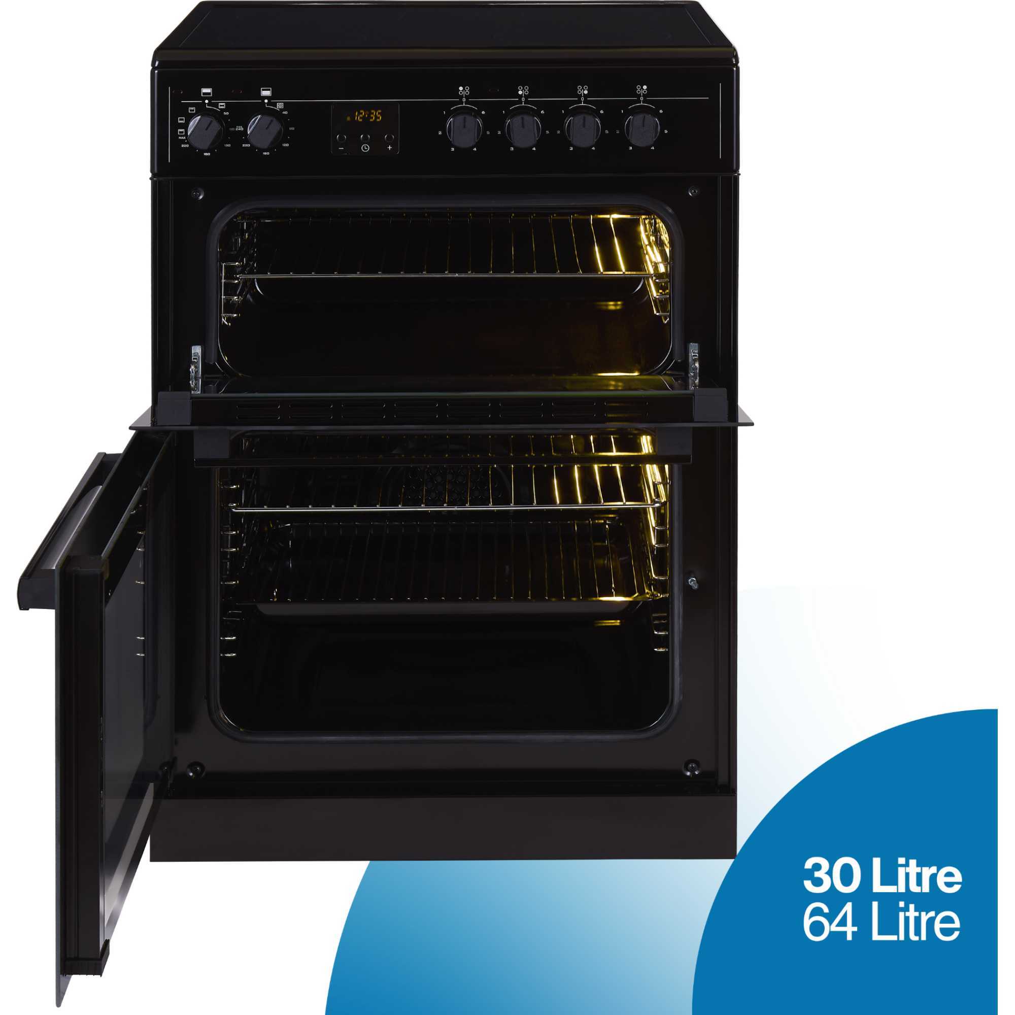CEDC602B 600mm Double Oven Cooker with Ceramic Hob
